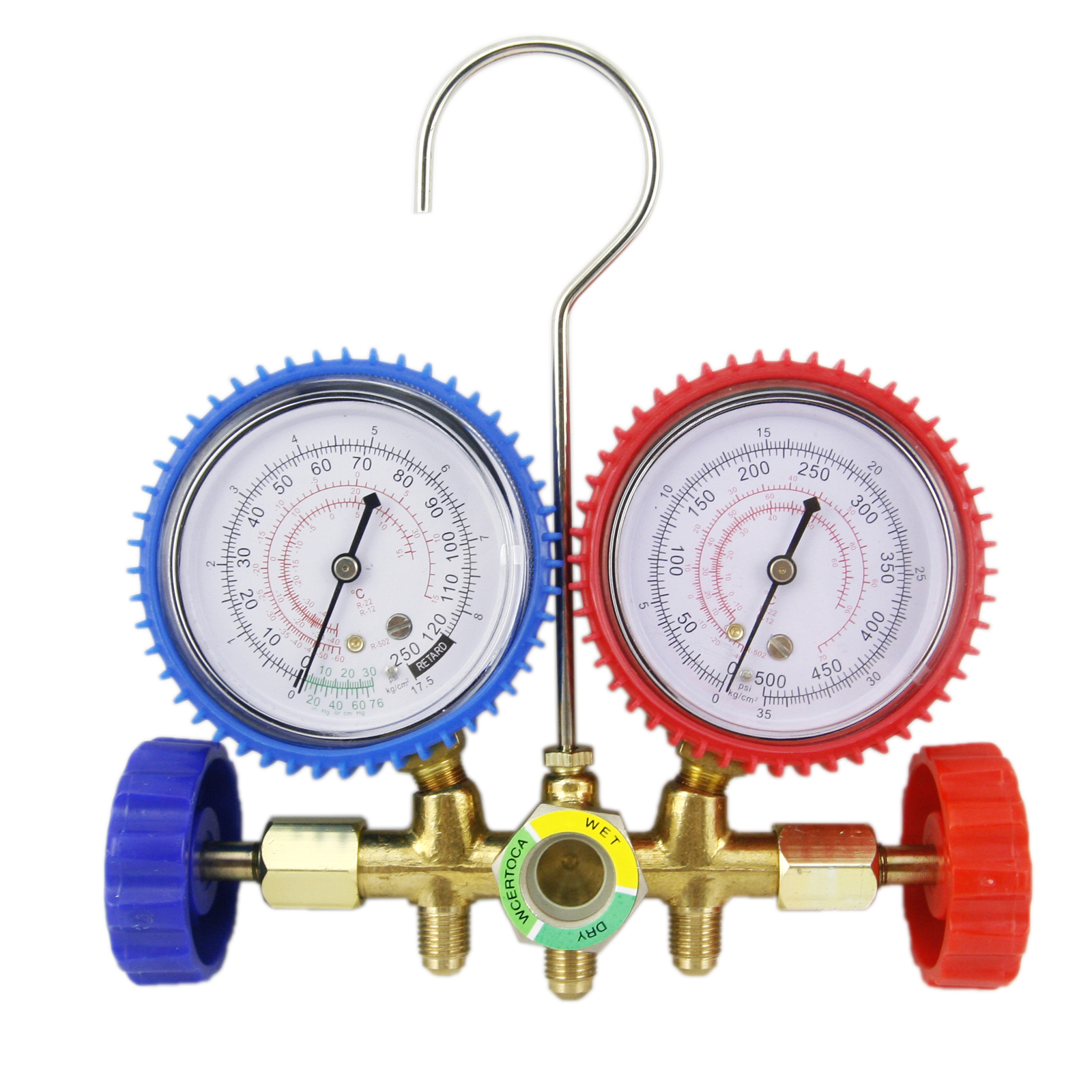 HVAC R12 R22 R502 Manifold Gauge Kit Refrigeration Charging 5ft Hose eBay